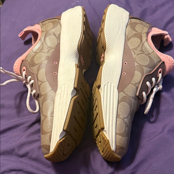 Coach Brown and Pink Women's Sneakers - Picture 2 of 9